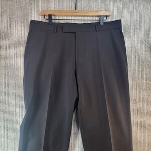Hugo Boss Pants Mens 34 Regular Black Dress Slacks Flat Front Office Work